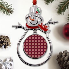 Kaleidoscope Seamless Pattern Metal Snowman Ornament by Ravend