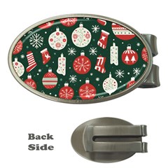 Christmas Decoration Winter Xmas Money Clips (oval)  by Vaneshop