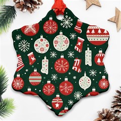 Christmas Decoration Winter Xmas Snowflake Ornament (two Sides) by Vaneshop