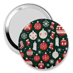 Christmas Decoration Winter Xmas 3  Handbag Mirrors by Vaneshop