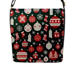 Christmas Decoration Winter Xmas Flap Closure Messenger Bag (l) by Vaneshop