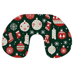 Christmas Decoration Winter Xmas Travel Neck Pillow by Vaneshop