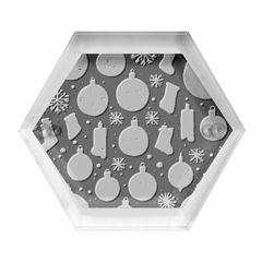 Christmas Decoration Winter Xmas Hexagon Wood Jewelry Box by Vaneshop