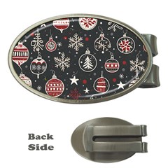 Christmas Winter Xmas Money Clips (oval)  by Vaneshop