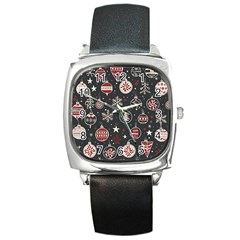 Christmas Winter Xmas Square Metal Watch by Vaneshop