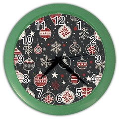 Christmas Winter Xmas Color Wall Clock by Vaneshop