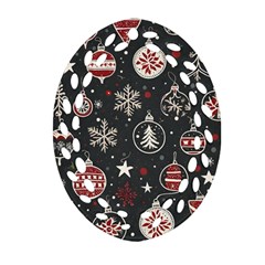 Christmas Winter Xmas Ornament (oval Filigree) by Vaneshop