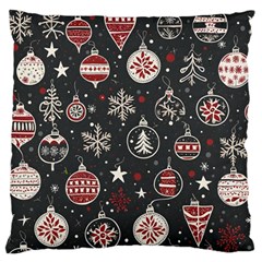 Christmas Winter Xmas Large Premium Plush Fleece Cushion Case (two Sides) by Vaneshop