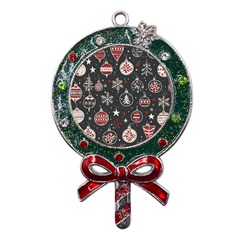 Christmas Winter Xmas Metal X mas Lollipop With Crystal Ornament