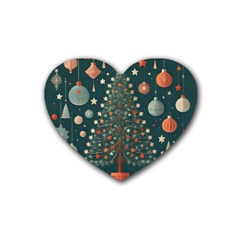 Tree Christmas Rubber Coaster (heart) by Vaneshop