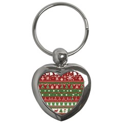 Christmas Decoration Winter Xmas Pattern Key Chain (heart) by Vaneshop