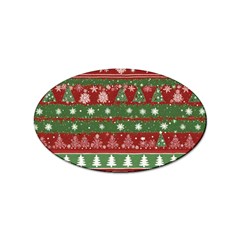 Christmas Decoration Winter Xmas Pattern Sticker (oval) by Vaneshop