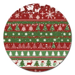 Christmas Decoration Winter Xmas Pattern Magnet 5  (round) by Vaneshop