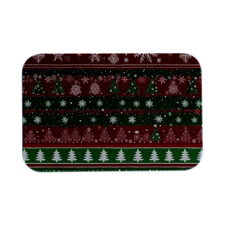 Christmas Decoration Winter Xmas Pattern Open Lid Metal Box (Silver)  