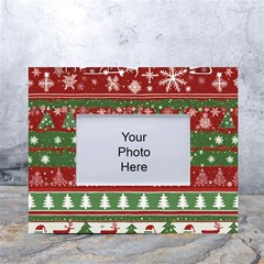 Christmas Decoration Winter Xmas Pattern White Tabletop Photo Frame 4 x6  by Vaneshop