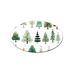 Christmas Trees Sticker (oval) by Vaneshop