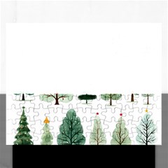 Christmas Trees Rectangular Jigsaw Puzzl by Vaneshop