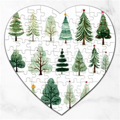 Christmas Trees Jigsaw Puzzle (heart) by Vaneshop