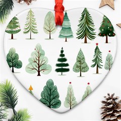 Christmas Trees Heart Ornament (two Sides) by Vaneshop