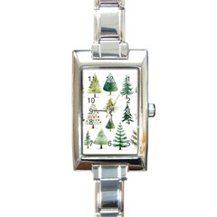 Christmas Xmas Trees Rectangle Italian Charm Watch by Vaneshop