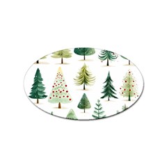 Christmas Xmas Trees Sticker (oval) by Vaneshop