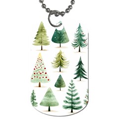 Christmas Xmas Trees Dog Tag (two Sides)