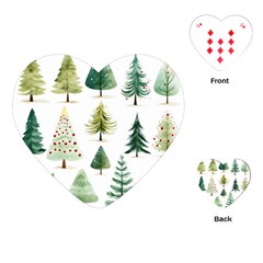 Christmas Xmas Trees Playing Cards Single Design (heart)