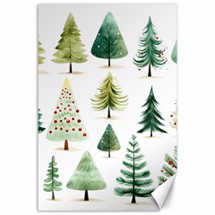 Christmas Xmas Trees Canvas 24  X 36  by Vaneshop