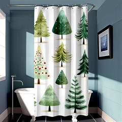 Christmas Xmas Trees Shower Curtain 36  X 72  (stall)  by Vaneshop