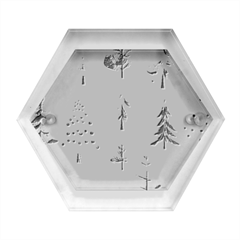 Christmas Xmas Trees Hexagon Wood Jewelry Box by Vaneshop