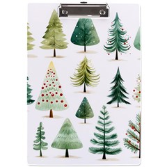 Christmas Xmas Trees A4 Acrylic Clipboard by Vaneshop