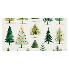 Christmas Xmas Trees Banner And Sign 8  X 4  by Vaneshop