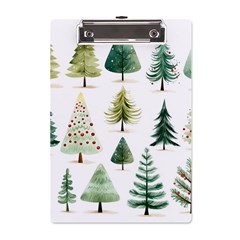 Christmas Xmas Trees A5 Acrylic Clipboard by Vaneshop