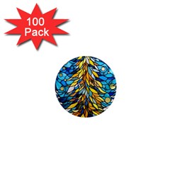 Stained Glass Winter 1  Mini Magnets (100 Pack)  by Vaneshop