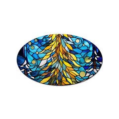 Stained Glass Winter Sticker (oval) by Vaneshop