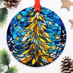 Stained Glass Winter Round Ornament (two Sides) by Vaneshop