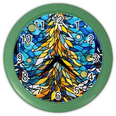 Stained Glass Winter Color Wall Clock by Vaneshop