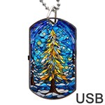 Stained Glass Winter Dog Tag USB Flash (Two Sides) Front