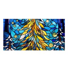 Stained Glass Winter Satin Shawl 45  X 80  by Vaneshop