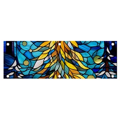 Stained Glass Winter Banner And Sign 6  X 2  by Vaneshop