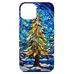 Stained Glass Winter Iphone 14 Black Uv Print Case by Vaneshop