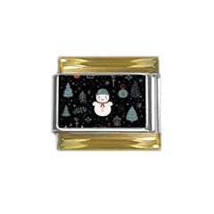 Snowman Christmas Gold Trim Italian Charm (9mm) by Vaneshop