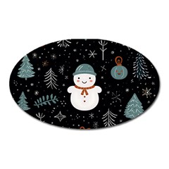 Snowman Christmas Oval Magnet by Vaneshop