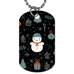 Snowman Christmas Dog Tag (two Sides)