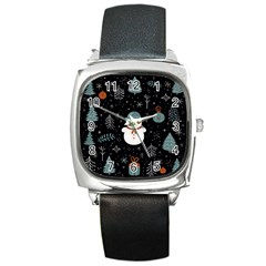 Snowman Christmas Square Metal Watch by Vaneshop