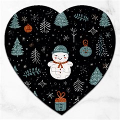 Snowman Christmas Jigsaw Puzzle (heart) by Vaneshop