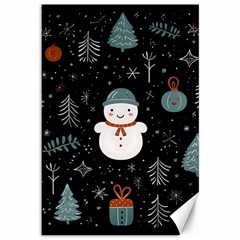 Snowman Christmas Canvas 12  X 18  by Vaneshop