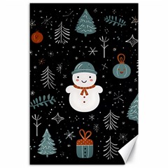 Snowman Christmas Canvas 24  X 36  by Vaneshop