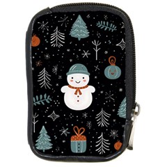 Snowman Christmas Compact Camera Leather Case by Vaneshop