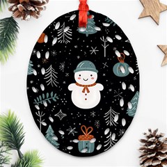 Snowman Christmas Ornament (oval Filigree) by Vaneshop